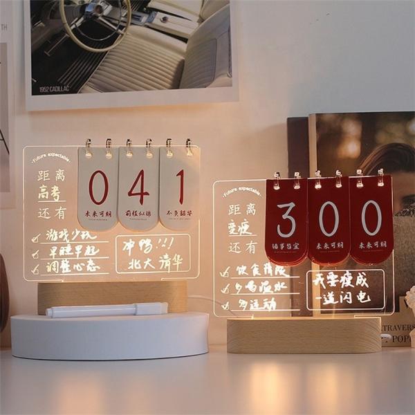 Customize Wooden Table Lamp Base Acrylic Reminder card decoration memo