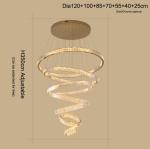Luxury Staircase Crystal Chandelier Large Modern Rings silver chandeliers(WH-NC
