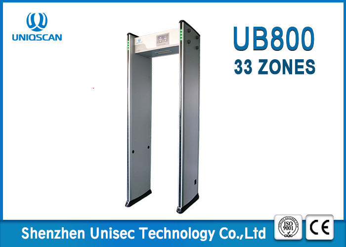33 mutual over-lapping detecting zones and 999 sensitivity level walk through metal detector UB800 for school and bar.