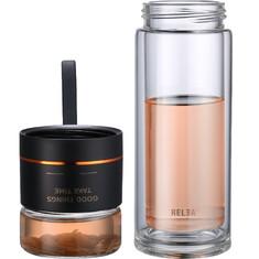 China Heatproof Borosilicate Glass Water Bottle 300ml Double Wall Glass Tea Infuser on sale