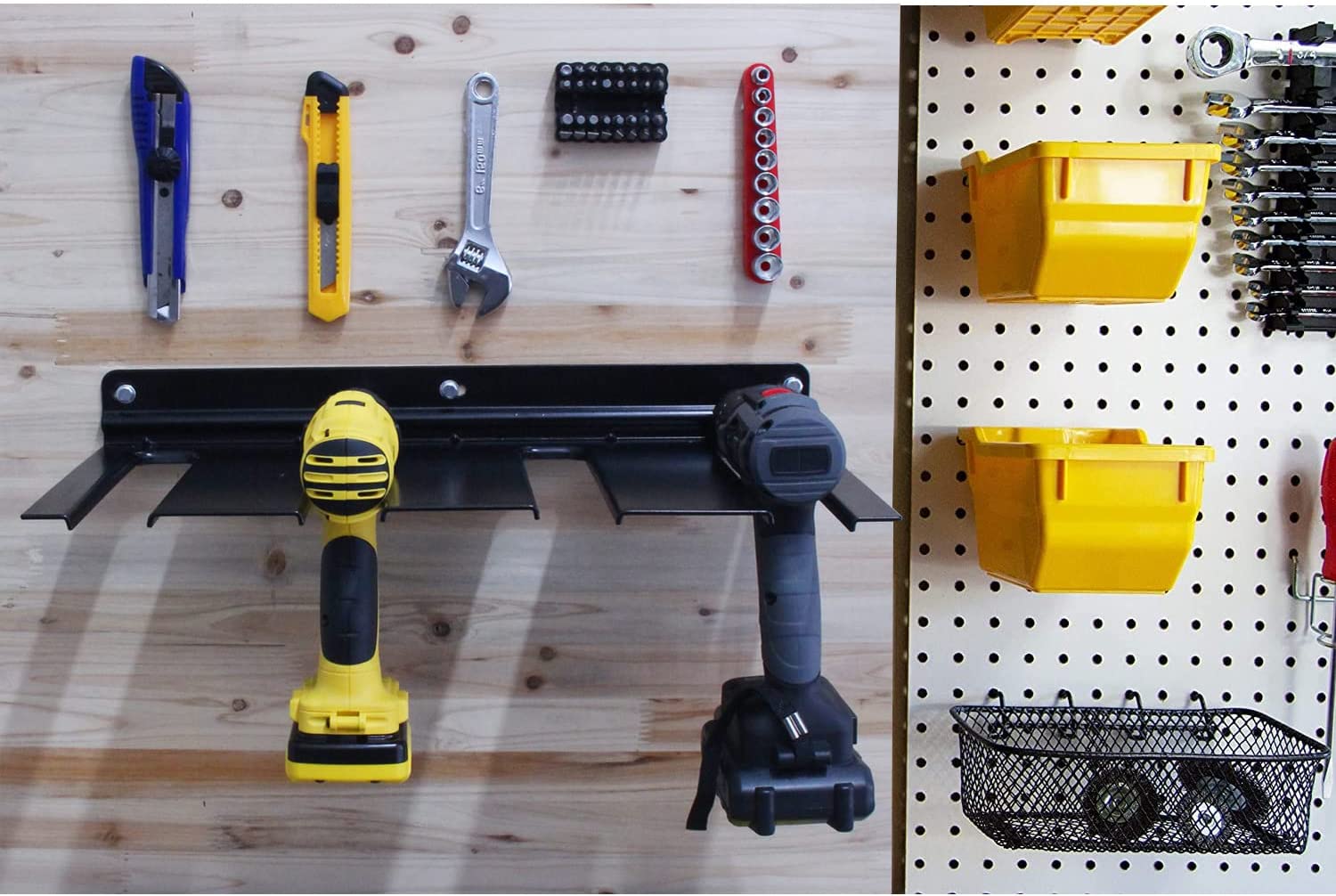 Wall Mount Drill Holder for White Power Tools Customized Instruction for Quick Access