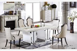 Quality 10 seater rectangle marble dining table furniture wholesale