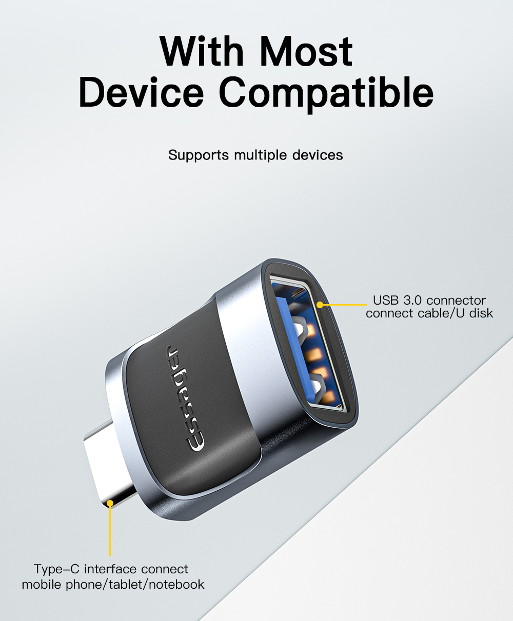 USB3.0 Micro Type C Fast Charging OTG Adapter 5Gbps Transmission 3A