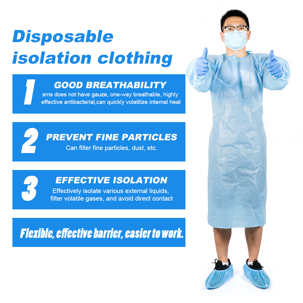 Protective Suit Medical Disposable Gowns , Disposable Isolation Clothing