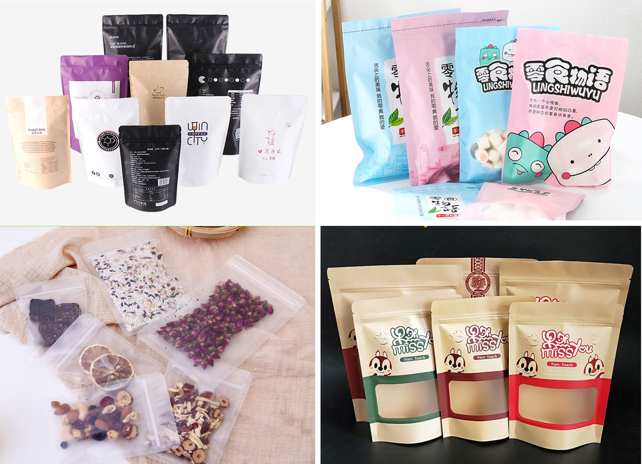 Eco Friendly Chips Snack Heat Seal Pouch with Gravure Printing and Sealing Handle