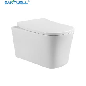 Quality SWJ0825 Sanitwell Bathroom WC White Toilet Bowl Rimless Flush Wall HUng Toilets wholesale