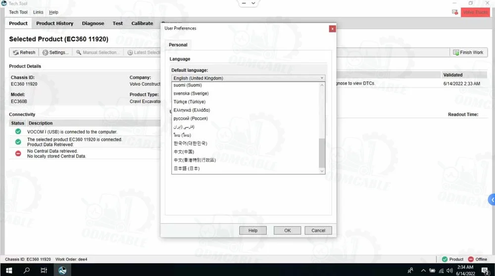 For vocom Vocom II 88894000+ V2.8PTT Dev2 Tool For vocom Truck Excavator Construction Diagnostic