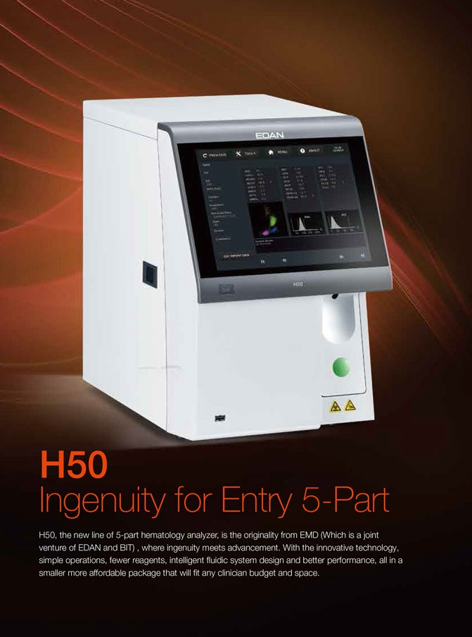 Factory price Edan 5-Part Automated Hematology Analyzer/Full automatic blood analyzer for medical