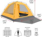KAZOO 2／4 Person Camping Tent Outdoor Waterproof Family Large Tents 2/4 People