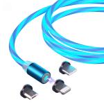 Apple Android Type C Magnetic Led Charger Cable 3 In 1 Strong Magnet Tip