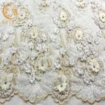 Sparkly Rhinestones Bridal Lace Material / French Lace Wedding Dress Fabric