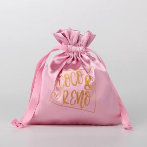Quality Satin Hair Packaging Drawstring Silk Bags For Hair Extensions wholesale