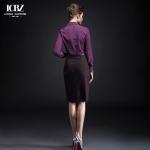 2022 Pure Solid White Casual Formal Ladies Blouse Tops for Office Lady at