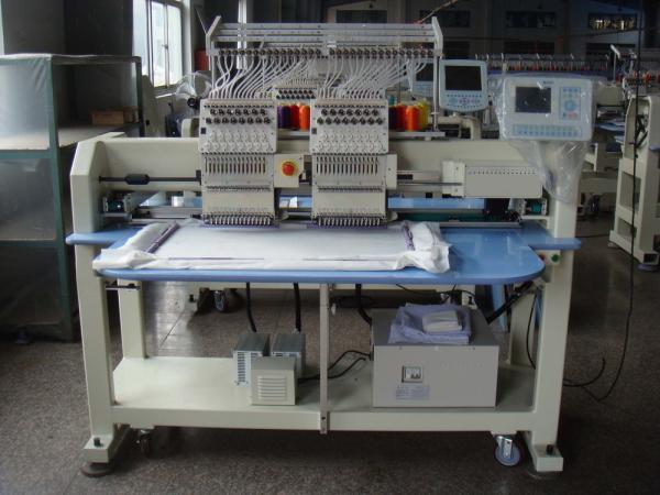 12 / 15 Colors Double Heads Embroidery Machine For Cap / T - shirt / Shoes /