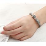 925 Sterling Silver Pave Marcasite Leopard Bangle Bracelet Vintage Jewelry for
