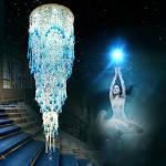 Modern Crystal Ceiling Chandelier For Living Room Lobby Luxury Long Staircase
