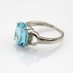 Fashion Jewelry 925 Silver 9mmx11mm Oval Amethyst Gemstone Ring with Cubic