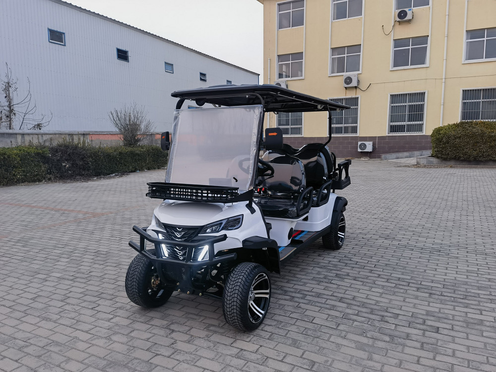 Steel Frame Electric Golf Cart With Solar Panel And 225/40-14 Vacuum Radial Tyre Wheels Perfect