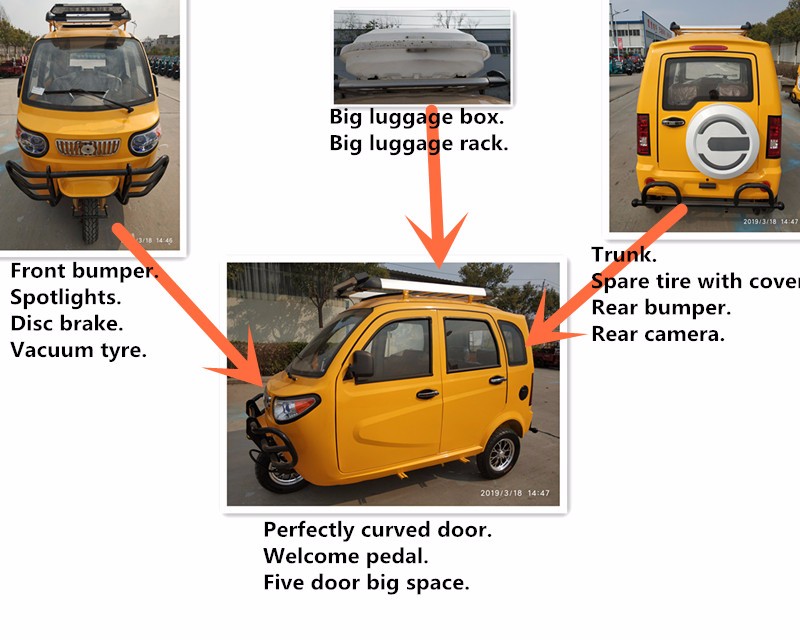 CCC 4L/100km 100w 212cc Motorized Gas Tricycle