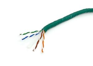 China Bulk Unshielded CAT6 Ethernet Cable Green PVC Twisted Wire for Camera Video Transfer on sale