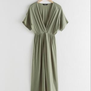 Quality Green 100 Tencel Fabric Sleeveless Lyocell Twist Knot Midi Dress wholesale