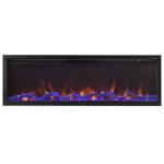 1040mm Linear Room Heater Built-In Electric Fireplace Classic Black Frame
