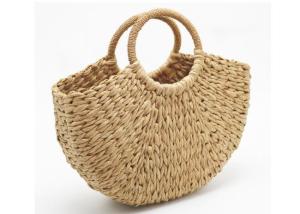 Quality Practical Beach Round Straw Handbag Woven Portable For Women wholesale