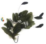 15*30 CM Stripped Coque and Goose Feather Flower Mount Perfect Headwear for Any