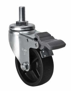 Quality Po Wheel Material 3&quot; 70kg Threaded Brake Caster 3643-03 for Heavy Duty Applications wholesale