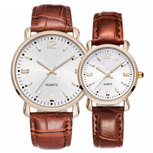 Quality Rohs Leather Couple Watch For Lovers Quartz Movement Bamboo Stripe Strap wholesale