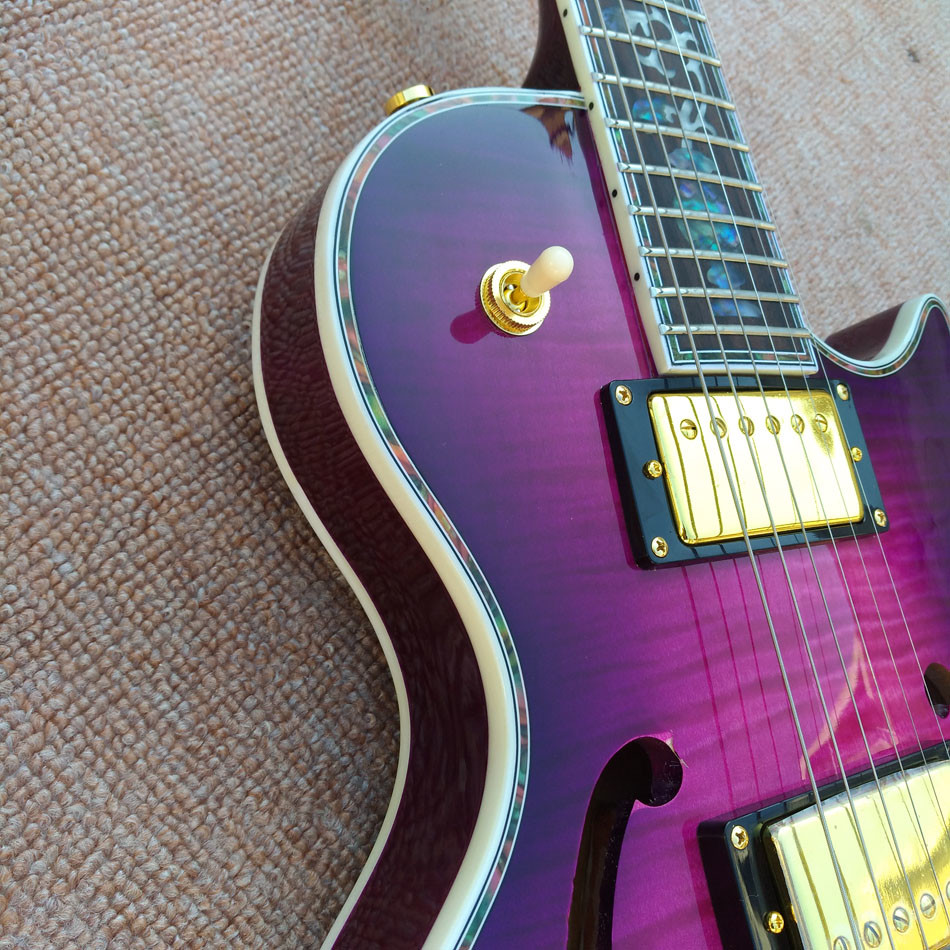 Flame Maple Top & Back Custom LP electric guitar with Abalone binding top & back