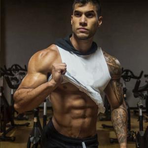 Quality New Style Muscle Gym Hooded Vest Men's Sports Sleeveless Hoodies wholesale