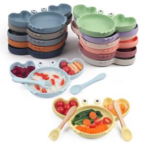 Quality Crab Silicone Childrens Plates Dishwasher Safe Heat Resistant wholesale