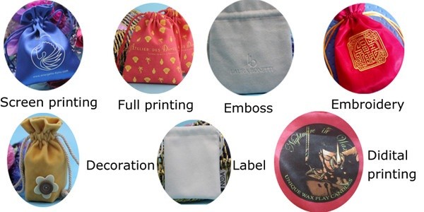 Lightweight 8oz Packaging Drawstring Bag White Color Black Logo Printing