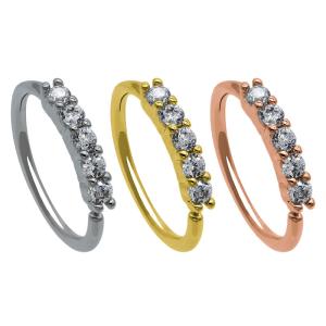 Quality Septum Nose Piercing Helix Cartilage Hoop Surgical Stainless Steel Earring Diamond wholesale
