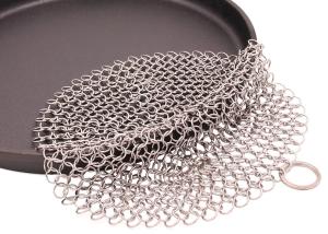 Quality 6'' SS Round Cookware Chainmail Scrubber Cleaning Cast Iron Pan wholesale