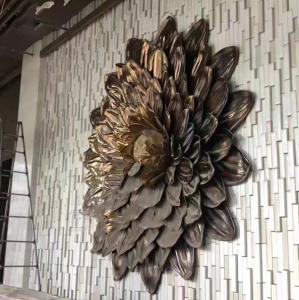 Quality 3D Large Metal Wall Sculpture Indoor Flower Decoration Copper wholesale