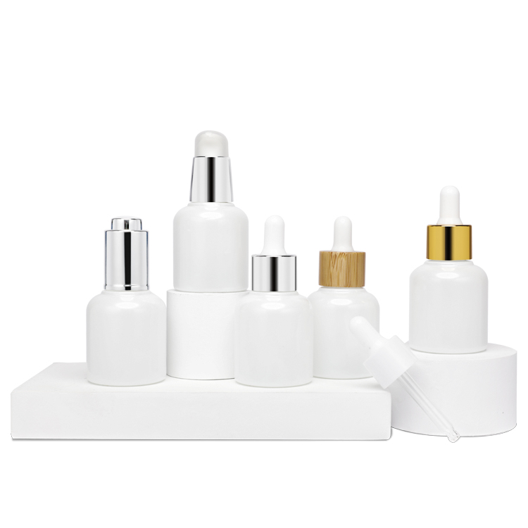 35ml OEM White Skin Care Bottle Glass Container With Dropper