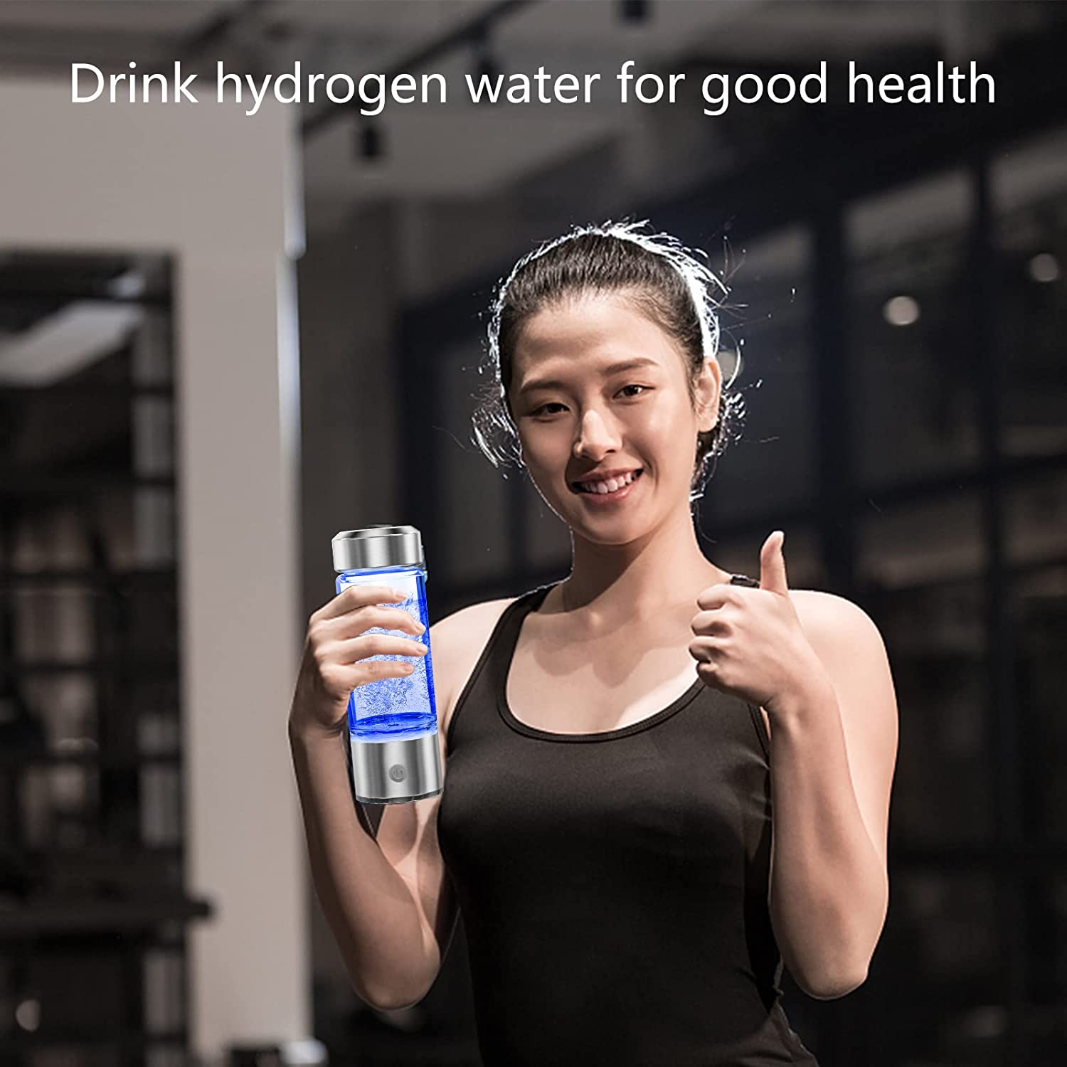 Rechargeable Portable Glass Hydrogen Water Generator Bottle with 420-450ML Capacity