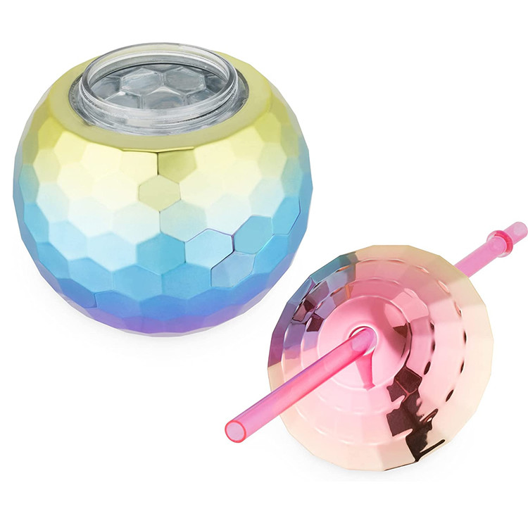 Party Decor 1970s Disco Ball Tumbler Cup Party Sipper Cups With Straw