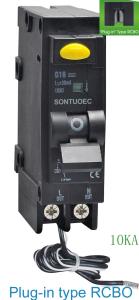 Quality 10KA Plug In RCBO Circuit Breaker IEC61009 40A 30mA 1P+N wholesale
