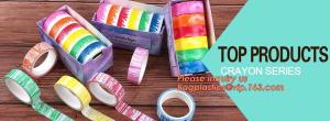 Quality CRAYON SERIES, CARAYON WASHI TAPE,Dia3.7cm Animal Flower Whale Washi Tape Diary Photo Album Decorative Tape DIY Paper St wholesale