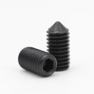 Quality SGS Approved Grade 12.9 Black Zinc Steel Hexagon Socket Cone Point Set Screws for Secure Fastening wholesale