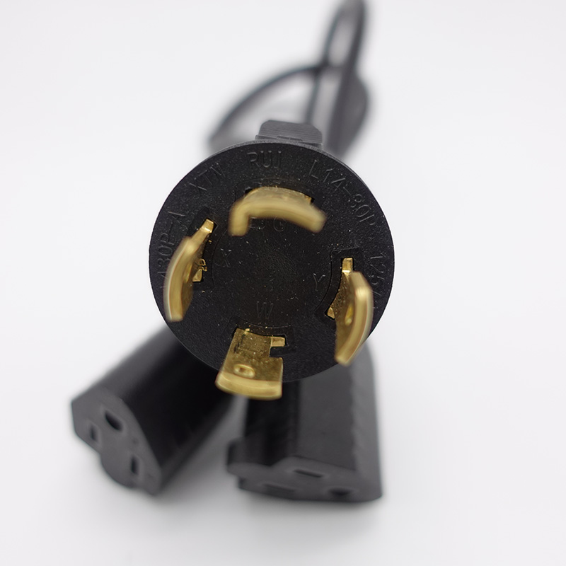 OEM L14-30 Generator Nema L16-20p to 5-15R Y Splitter Cable with and Twist-lock Plug