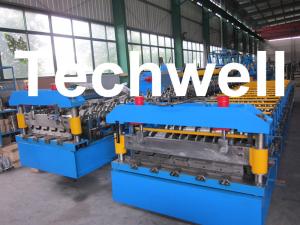 High Speed Galvanised Roofing Sheet Roll Forming Machine With Hydraulic Cutting