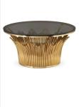 Home Furniture Round Center Rose Gold Marble Coffee Tables Luxury For Living