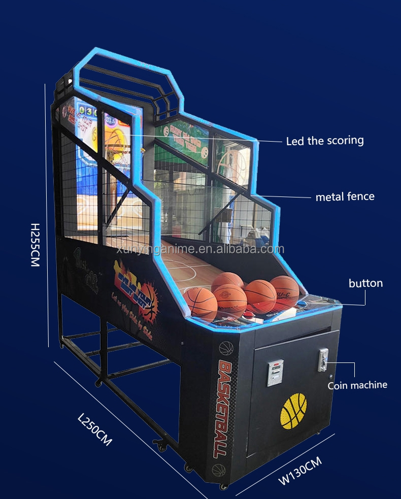 Kid Indoor Arcade Pinball Basketball Machine Shooting Game US Plug Led Display