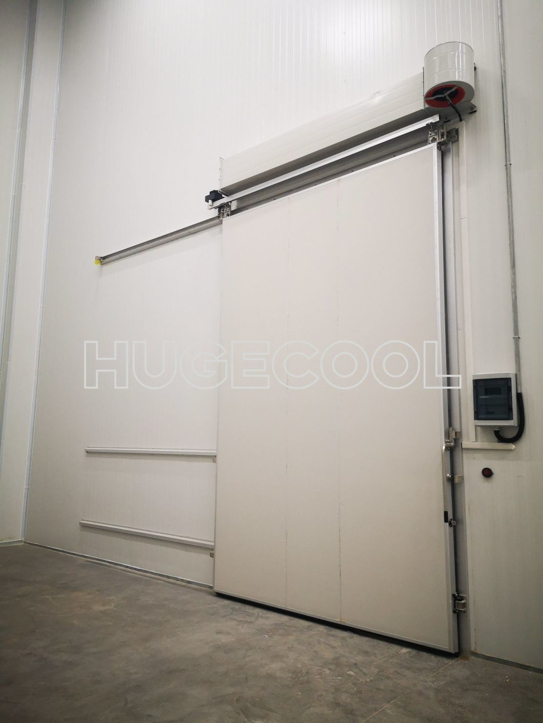100mm PU Panel Manual Cold Room Sliding Door with Air Curtain