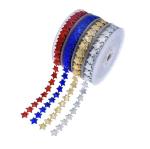 15mm*15m Ultrasonic Star Wired Ribbon Plain Pattern Jacquard Ribbon