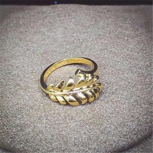 Quality feather ring 18kt gold with yellow gold wholesale